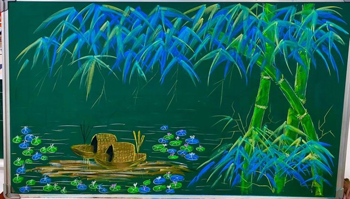 trang trí bảng phong cảnh