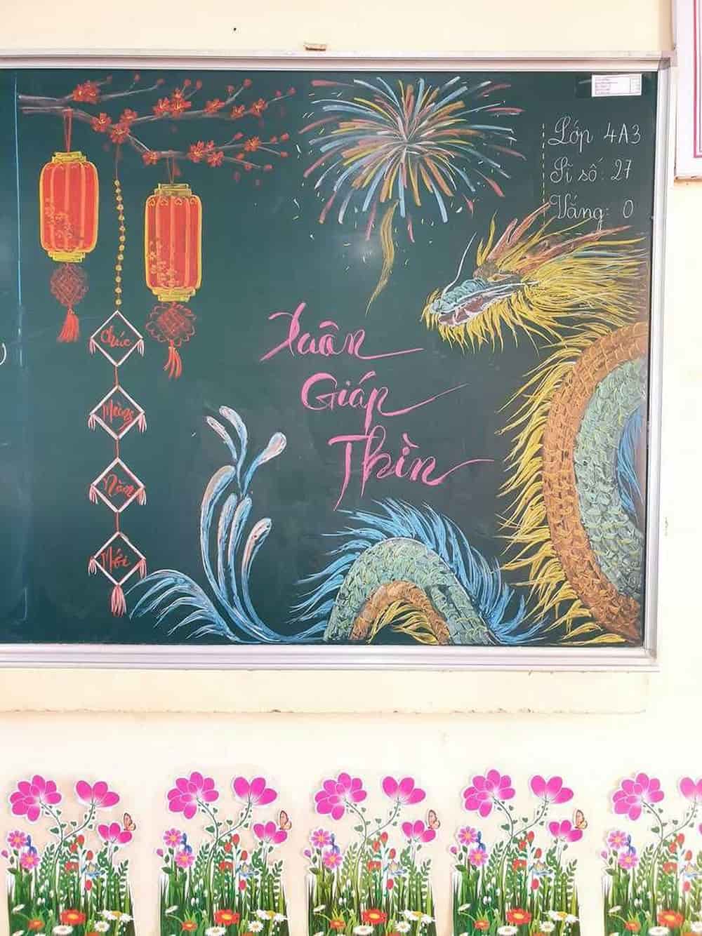 trang trí bảng tết đẹp