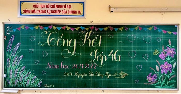 trang trí bảng tổng kết cực đẹp