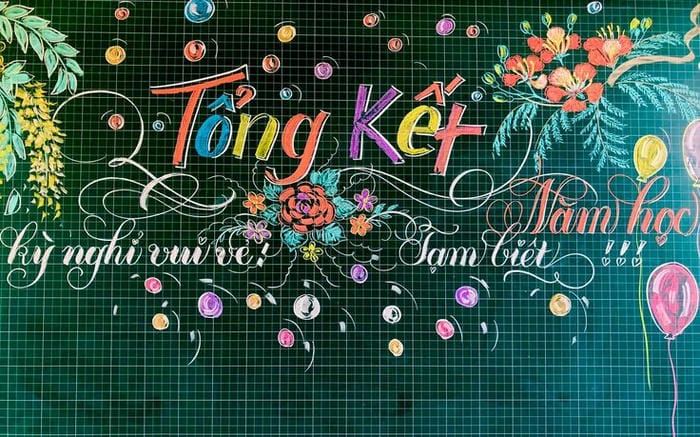 trang trí bảng tổng kết cực kì đẹp