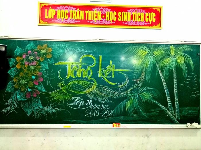 trang trí bảng tổng kết đẹp