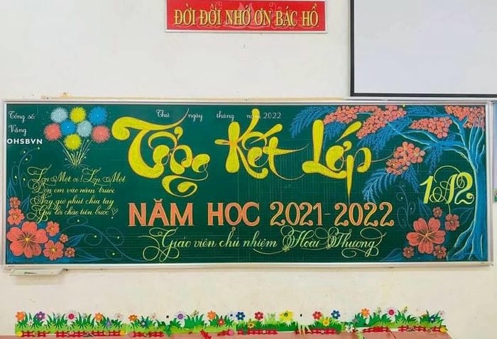 trang trí bảng tổng kết nét to