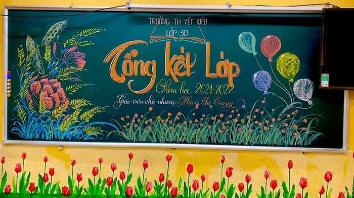 trang trí bảng tổng kết nhiều màu