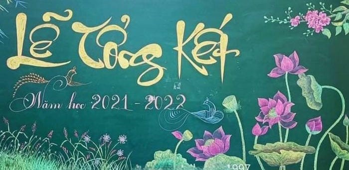 trang trí bảng tổng kết siêu đẹp