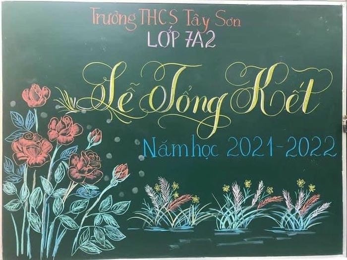 trang trí bảng tổng kết viết hoa