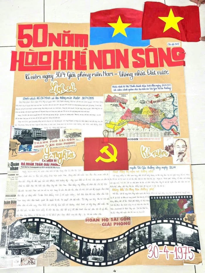 trang trí báo tường trên giấy a0 xinh đẹp