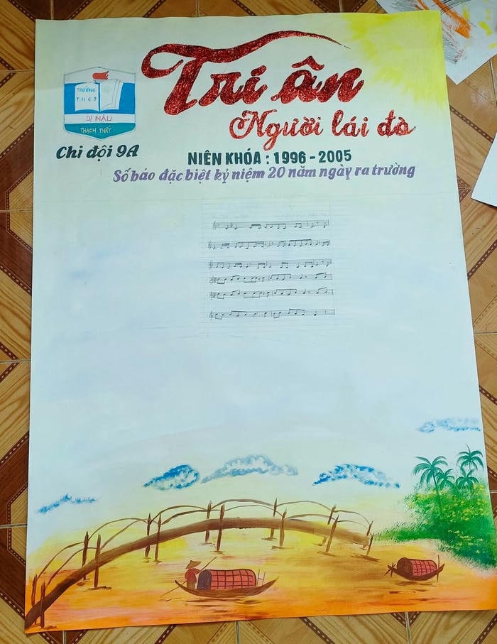 trang trí báo tường trên giấy a0 xinh nhất