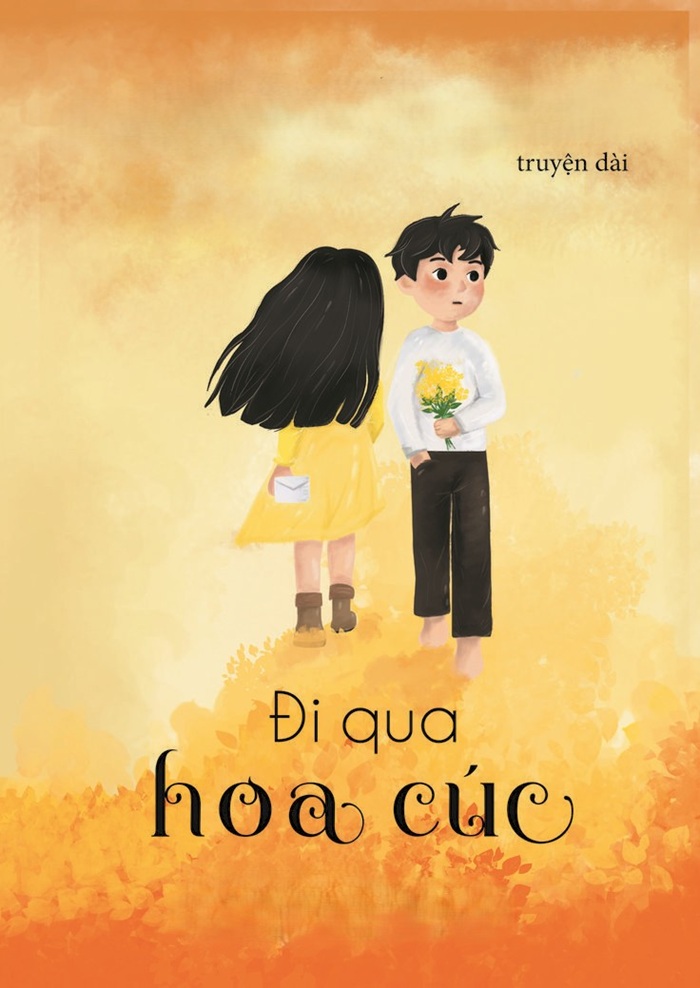 trang trí bìa sách hoa cúc