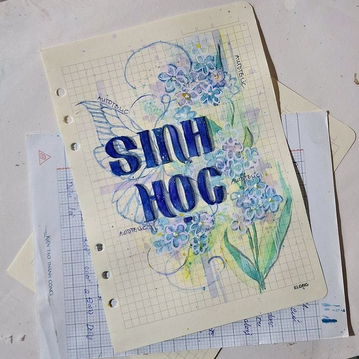 trang trí bìa vở địa