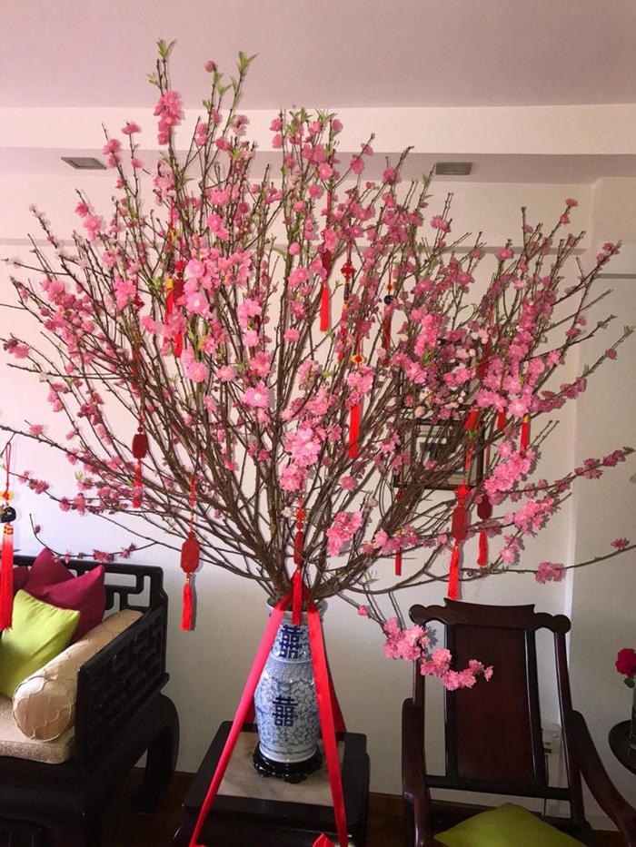 trang trí cây đào cực đẹp
