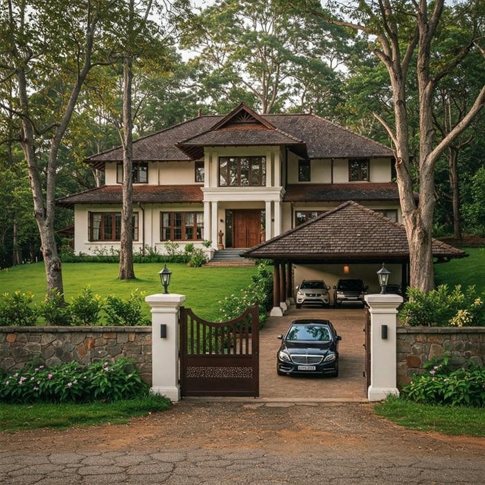 trang trí cột vuông trước nhà