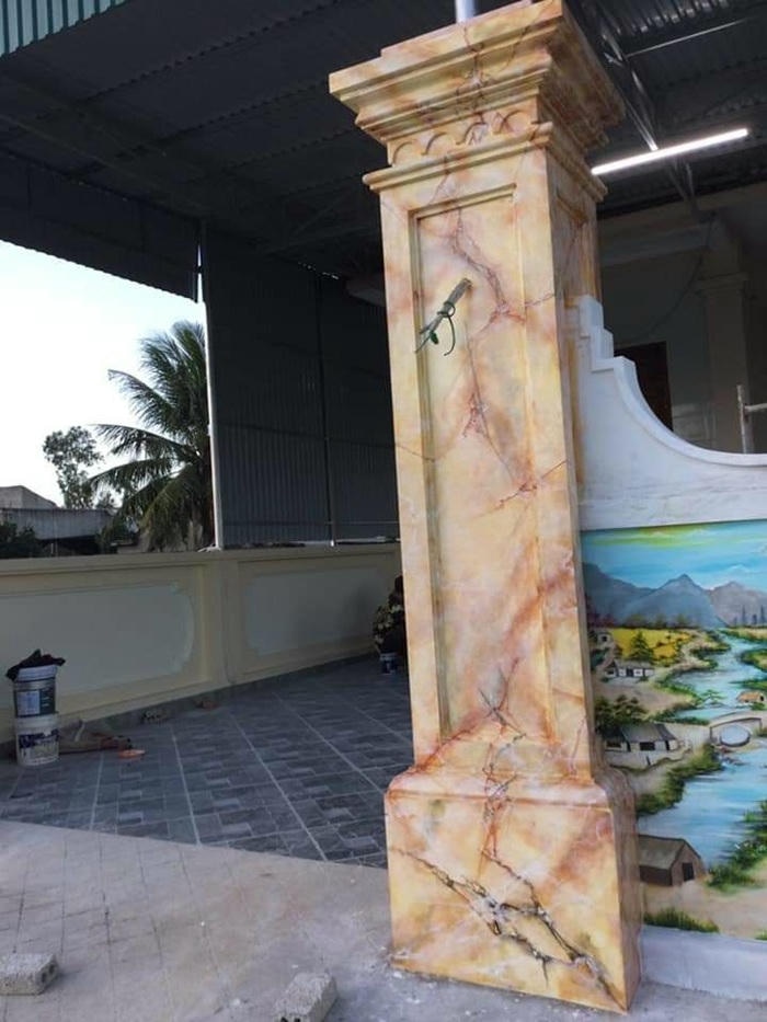 trang trí cột vuông trước nhà đẹp nhất