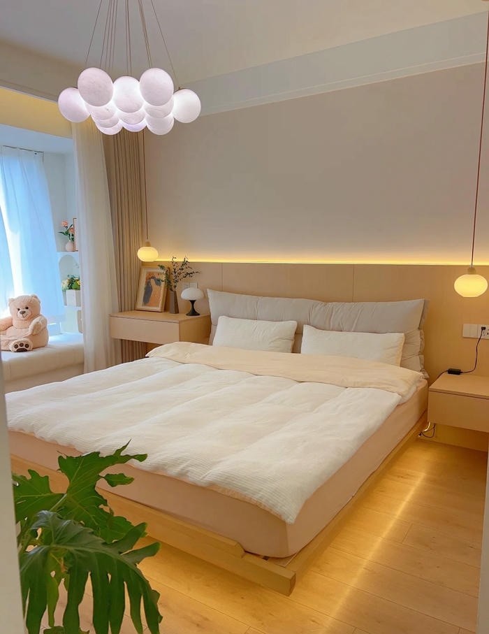 trang trí đầu giường cực xinh
