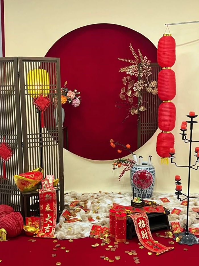 trang trí gian hàng tết siêu đẹp