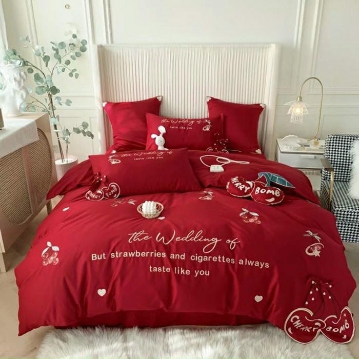 trang trí giường cưới siêu xinh