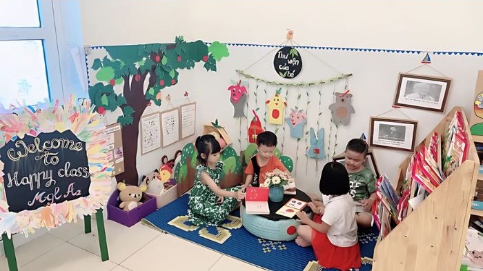 trang trí góc thư viện siêu xinh
