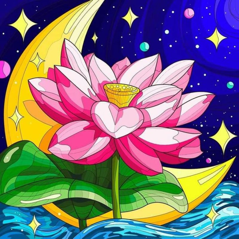 trang trí hình vuông hoa sen phật