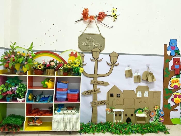 trang trí lớp học mầm non cute