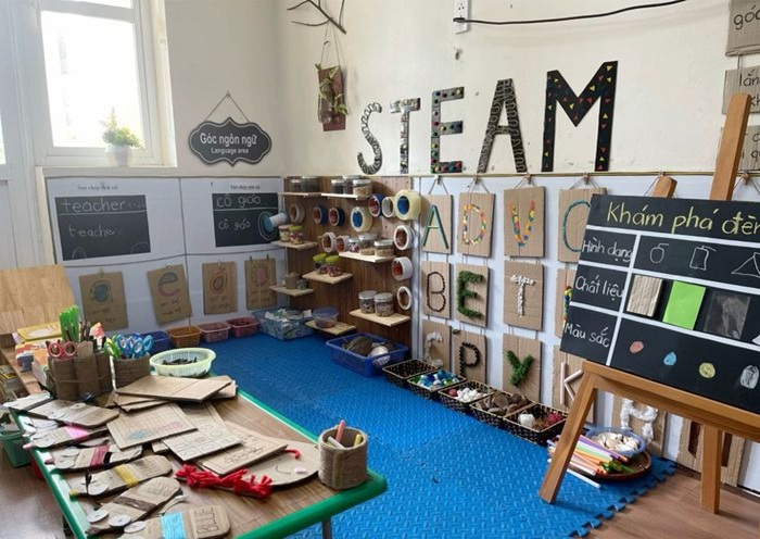 trang trí lớp nhà trẻ 24-36 tháng steam cơ bản