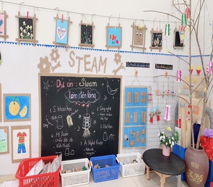 trang trí lớp nhà trẻ 24-36 tháng steam dễ làm