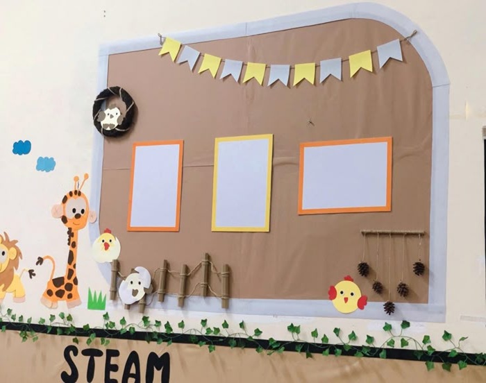 trang trí lớp nhà trẻ 24-36 tháng steam đơn giản