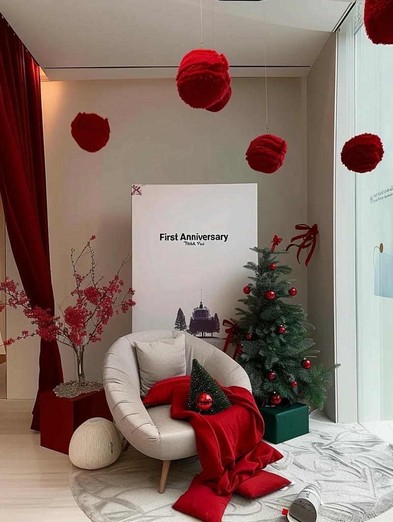 trang trí noel văn phòng cạnh cửa