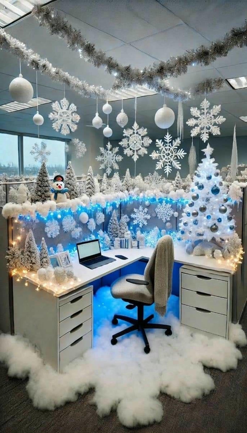 trang trí noel văn phòng chất