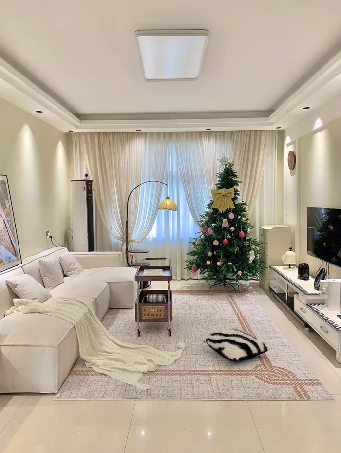 trang trí phòng khách đẹp trắng nhẹ nhàng