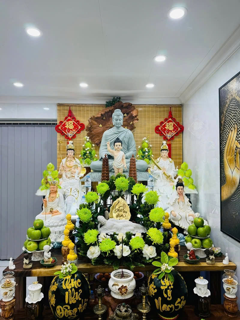 trang trí phòng thờ phật