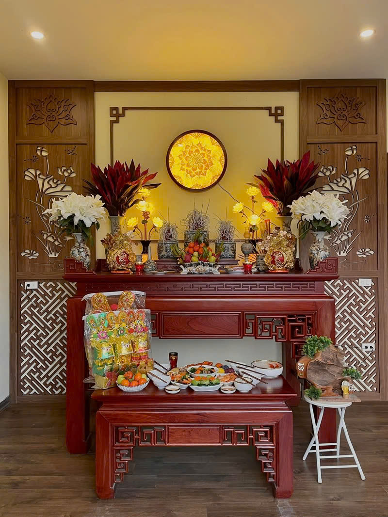 trang trí phòng thờ sáng