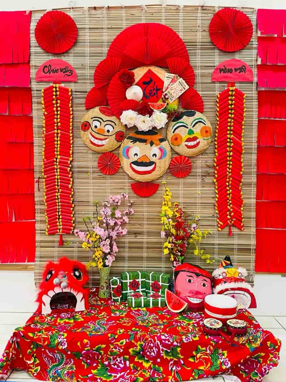 trang trí tết mầm non