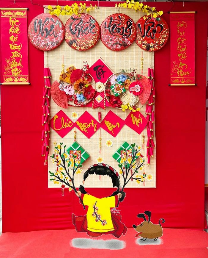 trang trí tết mầm non cute