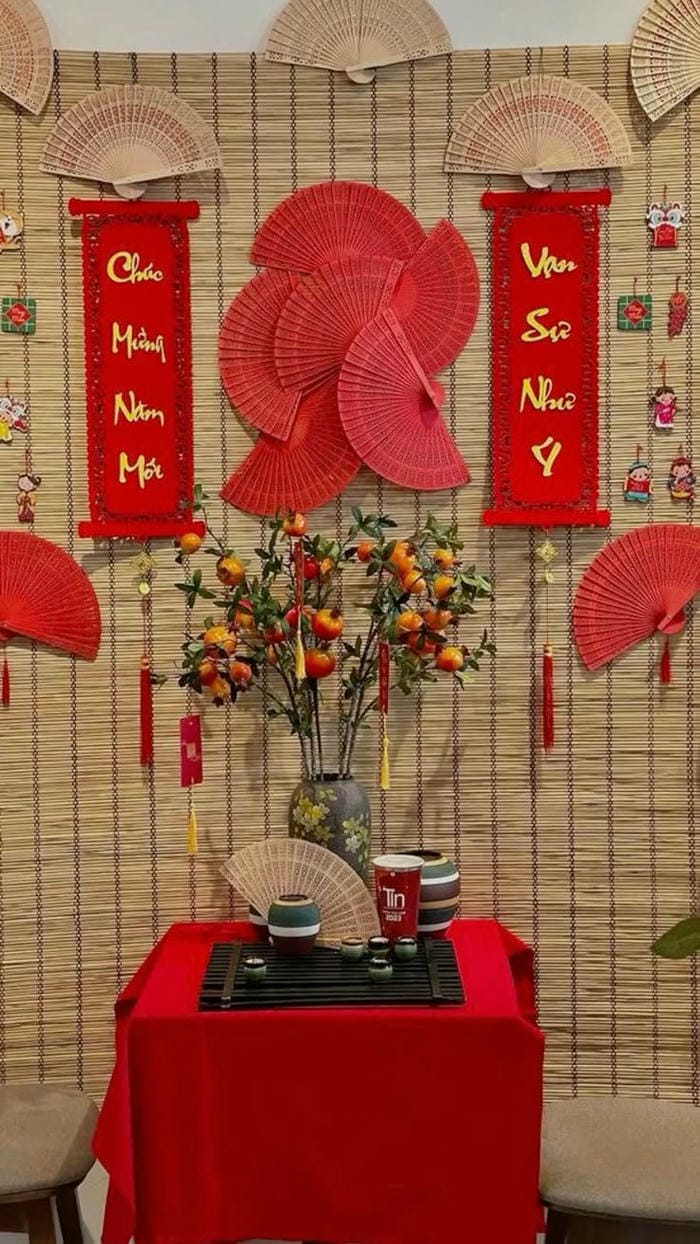 trang trí tết mầm non giản dị