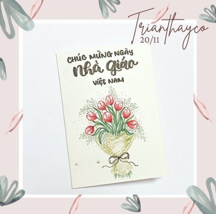 trang trí thiệp 20_11 hoa đẹp