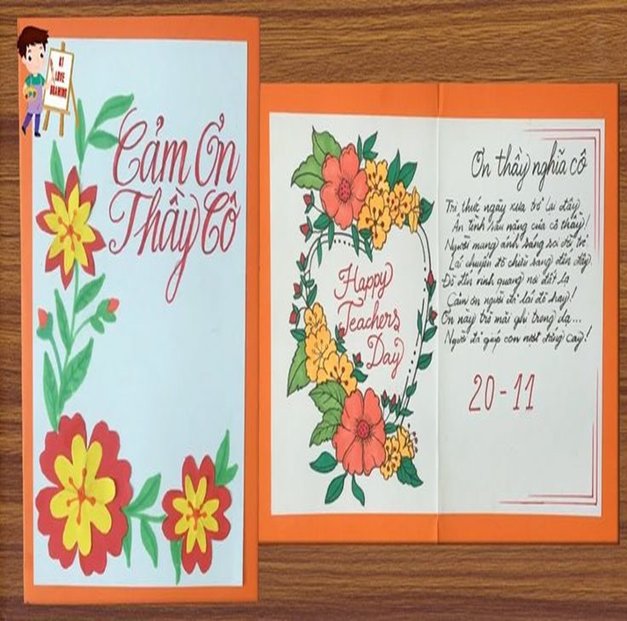 trang trí thiệp 20_11 màu cam