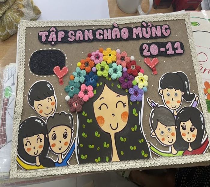 trang trí thiệp 20_11 tập san