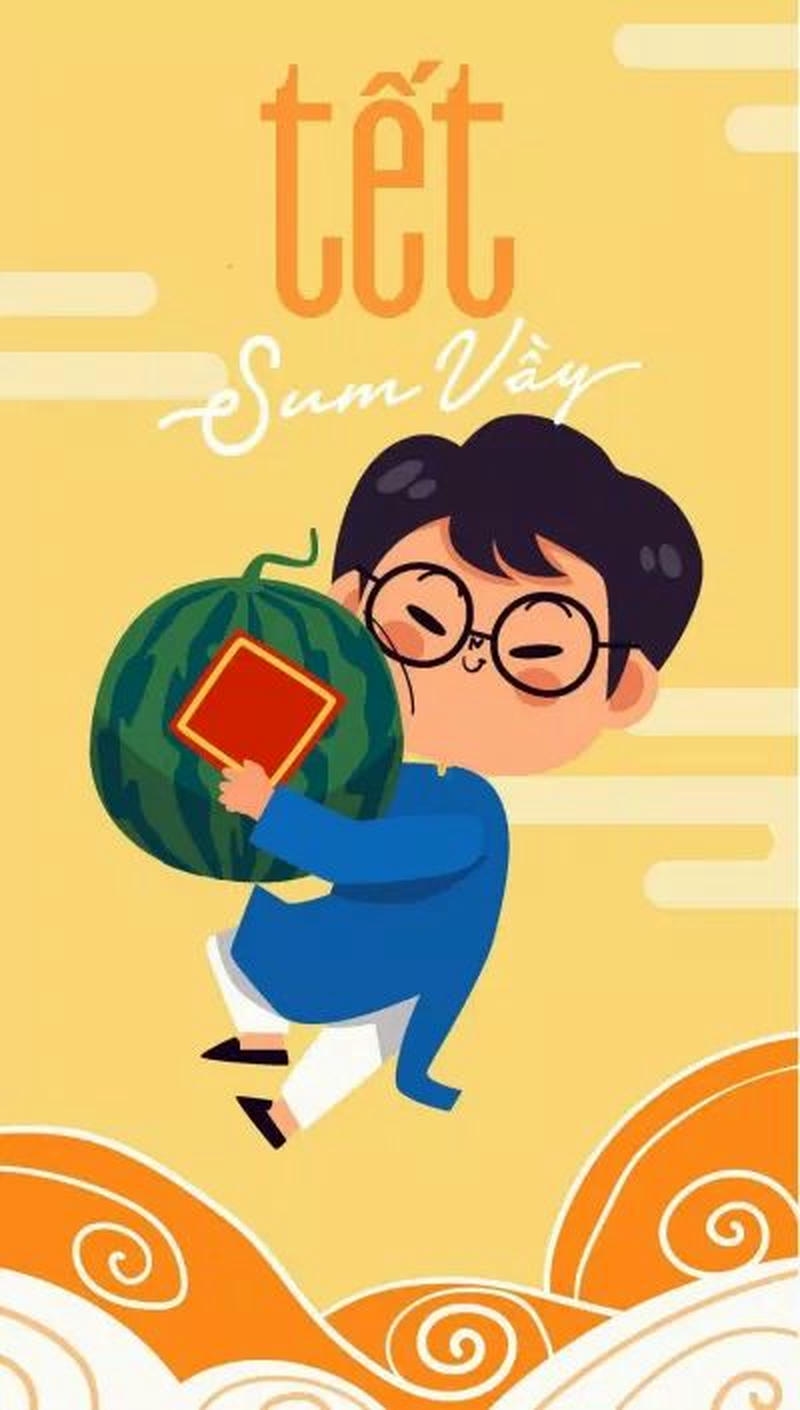 trang trí thiệp tết cực chất