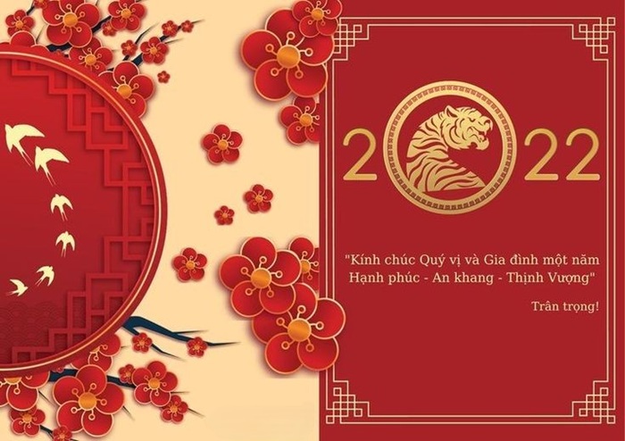 trang trí thiệp tết đào đẹp
