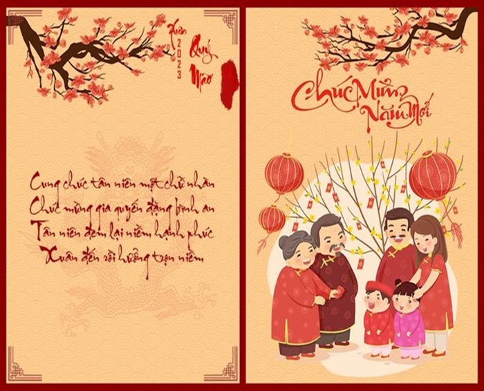 trang trí thiệp tết g