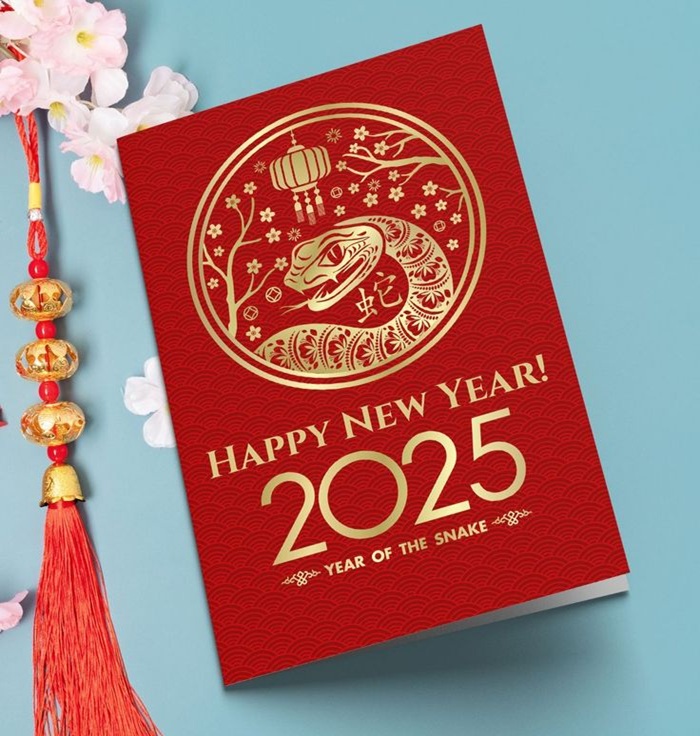 trang trí thiệp tết theo con giáp