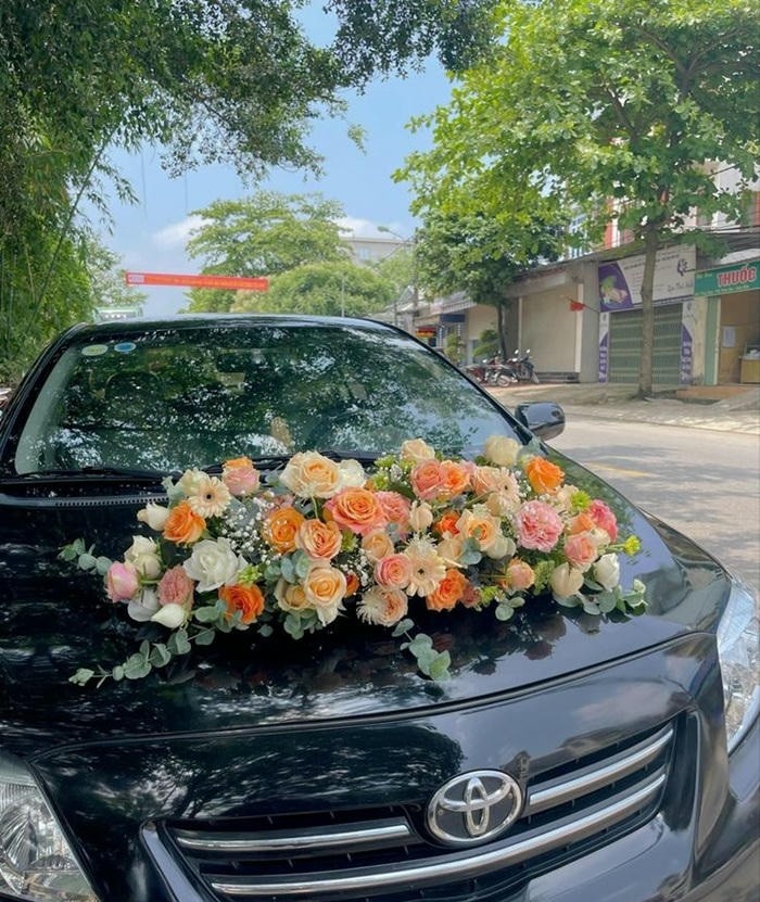 trang trí xe hoa đơn giản xinh cực