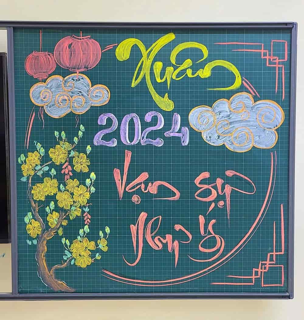 vẽ bảng tết lớp học