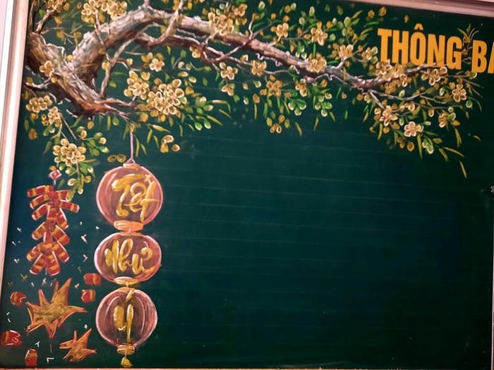 vẽ bảng trang trí tết may mắn