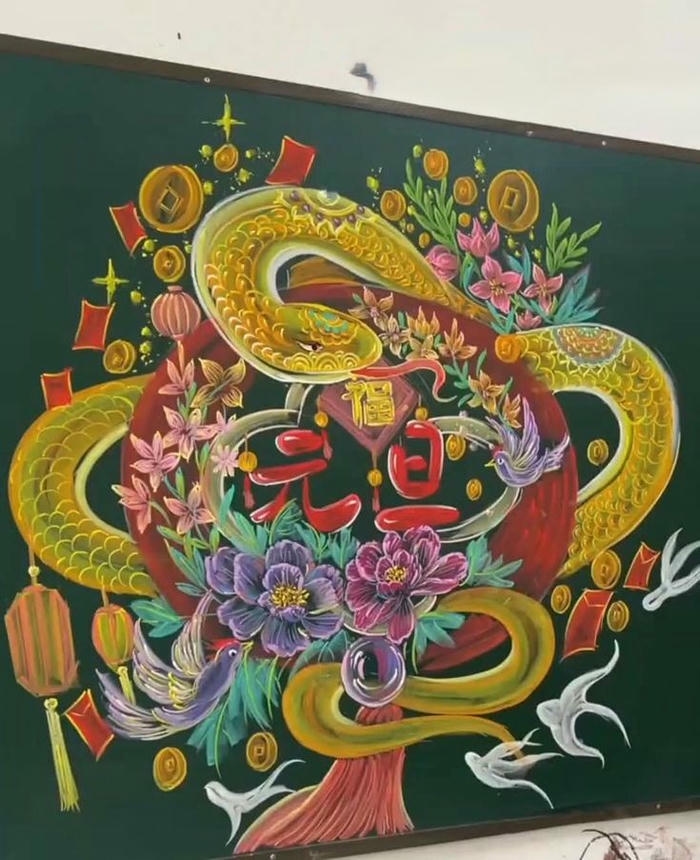 vẽ bảng trang trí tết năm tỵ