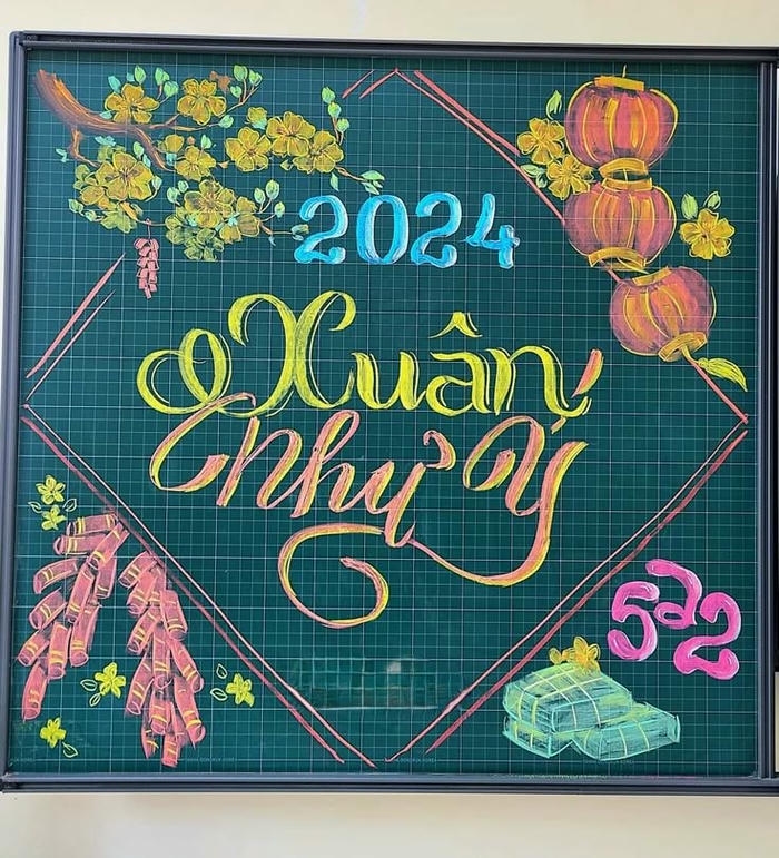 vẽ bảng trang trí tết như ý