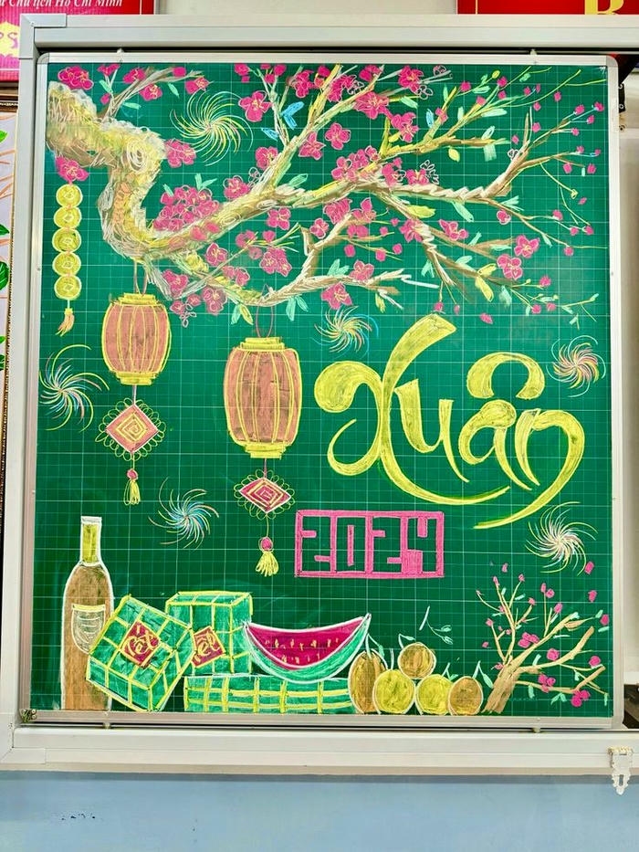 vẽ bảng trang trí tết xuân
