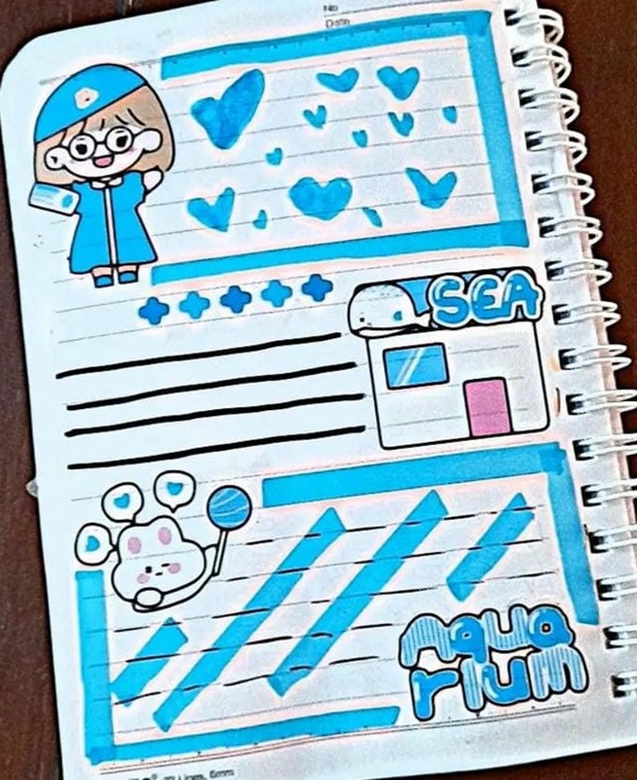 vẽ trang trí sổ tay đơn giản cực cute