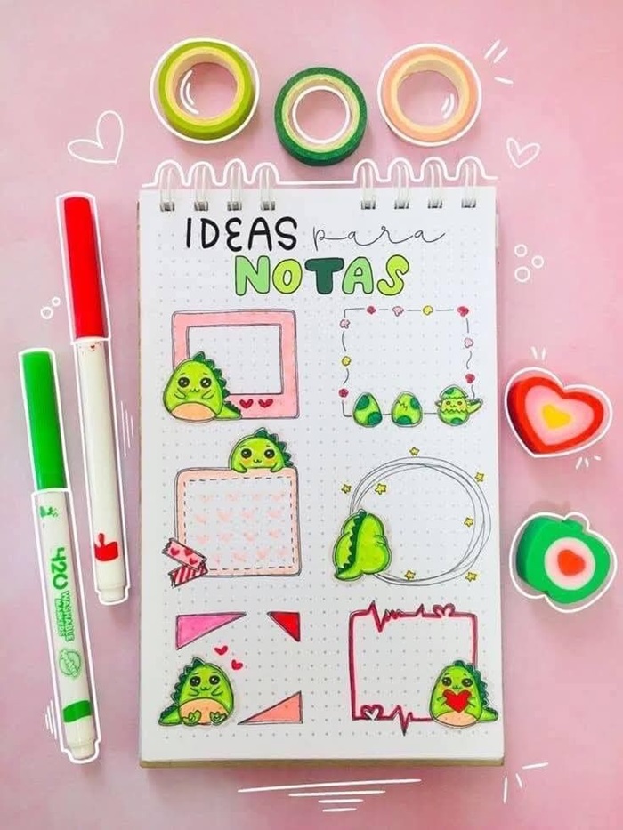 vẽ trang trí sổ tay đơn giản cute
