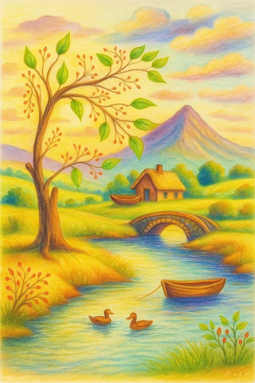 Tranh thiên nhiên yên bình