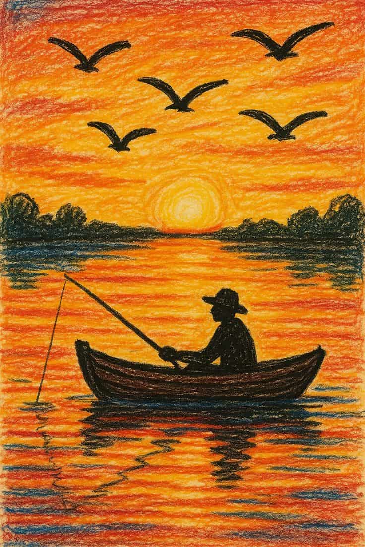 Tranh vẽ thiên nhiên xanh